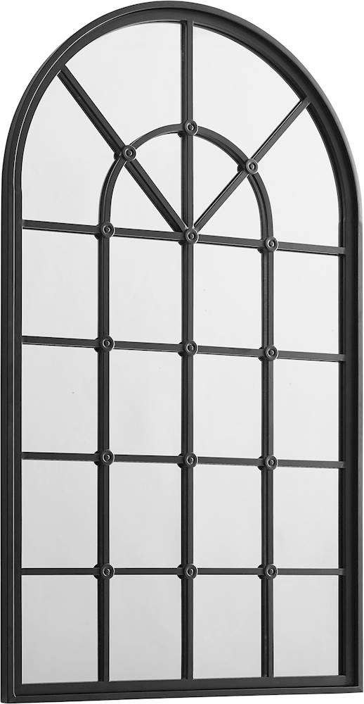 Walker Edison Arched Windowpane Wall Mirror Black ExerciseN
